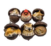 Ado-rnos de Bellota de Animales del Bosque 3D, 6 Piezas de Colgante Colgante de Resina de Animal Durmiente Encantador, decoración del hogar de Vacaciones, para Regalo de Amantes de la Naturaleza