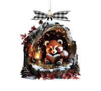 Ado-rnos Navideños De Mapache De Lectura - Decoraciones De Árbol De Navidad De Mapache De Lectura Acrílico 2D | Divertidos Colgantes Decorativos De Animales Reutilizables Para Decoración Del Hogar (C)