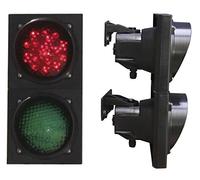 ADO - Semáforo de 2 colores de leds para Interior y Exterior IP65 Negro de 3 x 124mm de 12-24 V ac con Luces LED Verde y roja. (1- Semáforo 2 Leds)