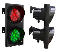 ADO - Semáforo de 2 colores de leds para Interior y Exterior IP65 Negro de 3 x 124mm de 220v con Luces LED Verde y roja. (1- Semáforo 2 Leds)