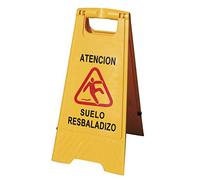 ADO - Señal plástico suelo resbaladizo. Señalización advertencia de pavimento mojado en color amarillo de alta visibilidad para evitar accidentes (1- Señal plástico)