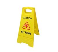 ADO - Señal plástico suelo resbaladizo. Señalización advertencia de pavimento mojado en color amarillo de alta visibilidad para evitar accidentes EN (1- Señal)