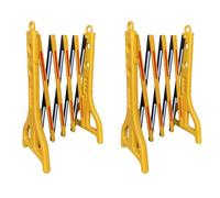 ADO - Valla extensible de plástico de polipropileno amarilla y negra. Rellenable con agua. Fácil almacenamiento y transporte debido a sus reducidas dimensiones una vez cerrada (2- Vallas)