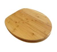 ADOB Asiento de inodoro bambú, con descenso automático, color marrón oscuro, 33323