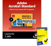 Adobe Acrobat Standard | 1 año | Win/Mac incl. Norton 360 Deluxe | 12 meses | 5 dispositivos