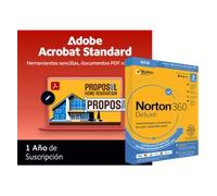 Adobe Acrobat Standard + Norton 360 Deluxe para 3 Dispositivos | 1 año de suscripción | Windows