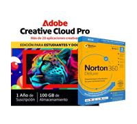 Adobe Creative Cloud Pro Edición Educativa - 1 Año + Bono Norton