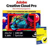 Adobe Creative Cloud Pro STE | 1 año | 100GB | PC/Mac incl. Norton 360 Deluxe | 12 meses | 5 dispositivos