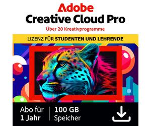 Adobe Creative Cloud Pro STE | Estudiantes y profesores | 1 año 100 GB PC/Mac
