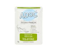 ADOC Natural Pollo y fegatini para Gatos Adultos, Paquete de 20 Unidades