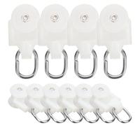 ADOCARN 10 Piezas de Poleas de Cortina de Plástico y Aleación Deslizamiento Suave y Alta Capacidad de Carga para Colgar Cortinas en Baño y Hogar