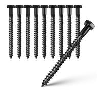 ADOCARN 10 Unidades Tornillo Tirafondo para Madera de Acero al Carbono Rosca 8, Fácil Instalación y Mecanizado de Precisión para Estructuras de Madera y Cercas
