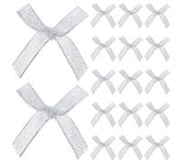 ADOCARN 100 Cintas de Poliéster Plata para Decoración de Bodas y Fiestas, Forma de Moño Que Mantiene Su Forma y Acabado Elegante