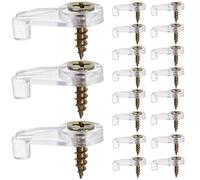ADOCARN 100 Clips de Soporte para Espejo de Vidrio con Tornillos para Fijación en Baño y Hotel, Material Plástico Ligero y Resistente Oxidación