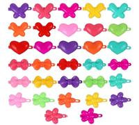 ADOCARN 100 Pinzas Cabello de Niña Hechas de Plástico Ligero y Cómodas Diseño de Flores y Lazos para Decorar Peinados Creativos Color Aleatorio