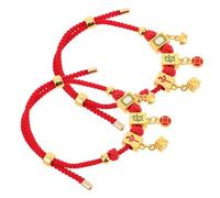 ADOCARN 2 abalorios para pulsera de Mahjong: pulsera de cuerda trenzada de estilo chino, accesorio único para jugadores de Mahjong, pulsera protectora de la suerte.