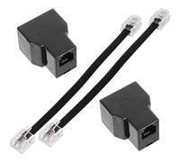 ADOCARN 2 Piezas Adaptador de Línea Rj14 de 4 Núcleos Diseño Desmontable en Abs y Cobre para Conexión Simultánea y Fácil Portabilidad en Teléfonos Fijos