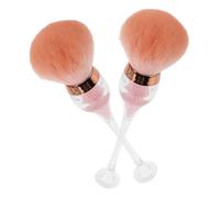 ADOCARN 2 Piezas cepillo para limpiador de pincel de arte cepillo de uñas de acrílico manicura limpiando cepillo de limpieza en polvo pincel de manicura lana de fibra rosa