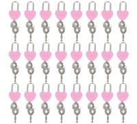 ADOCARN 24 Mini Candados en Forma de Corazón para Equipaje y Diario, Ligeros, Antióxido, de Aleación y Plástico con Llaves Incluidos, Estilo Vintage