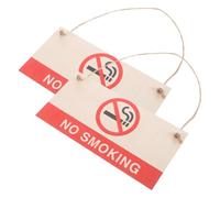 ADOCARN 2piezas Carteles de Madera Colgantes No Smoking de Señales Claras y Decorativas Antitabaco Fáciles de Instalar para Interiores y Exteriores Oficinas y Negocios