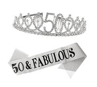 ADOCARN 2piezas Crown and Sash for Birthday Celebration Birthday Supplies with Glitter Design for Special Occasions