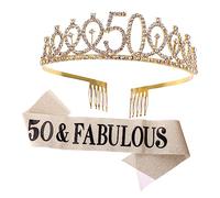 ADOCARN 2piezas y Sash De Cumpleaños Para Mujer De Brillo y Cinta De Accesorios Para Celebraciones De Cumpleaños