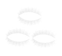 ADOCARN 3pares Pestañas Postizas Blancas Para Maquillaje Cosplay De Halloween Grupos De Pestañas Individuales Naturales y Cómodas Para Mujer