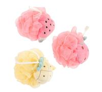 ADOCARN 3piezas Esponjas De Baño Infantil Suaves De Frutas Estropajos Para Ducha Agradable Accesorio De Baño Para Diseños De Sandía Fresa y Piña