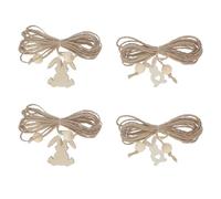 ADOCARN 4 Juegos de Conejitos de Madera sin Terminar para Manualidades de Pascua con Cuerda de Yute de 3 Metros para Decoración de Pared Interior