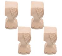 ADOCARN 4 Patas de Madera Beige Versátiles y Fáciles de Instalar 12x6cm Paquete de 4 Piezas para Muebles Diseño Europeo Tallado para Mesa de Café y Gabinete de Baño