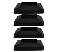ADOCARN 4 Piezas Cubierta Decorativa para Base de Poste 4x4, Estilo Partido, Negro