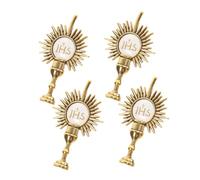 ADOCARN 4 Piezas Pin Religioso de Comunión de Alfileres de Chalice Ropa Sombreros y Bufandas Decoración Significativa Celebraciones de Fe