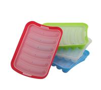 ADOCARN 4 Recipientes de Silicona para Salchichas para Lonchera: Aptos para Microondas, Reutilizables para Bento, Refrigerios Y Comidas para Llevar.