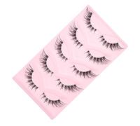 ADOCARN 5pares Pestañas Postizas Fox Eye Alargadas Cómodas y Fáciles De Usar Máscara De Pestañas Falsas Para Maquillaje Diario Escenario Pack Extensiones Tiras Para Mujer