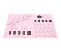 ADOCARN Alfombrilla de Silicona Rosa para Manicura 28x21 Cm, Tapete Protector Plegable para Práctica y Estampado de Uñas, Guía de Pegatinas para Decoración