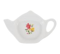 ADOCARN Bandeja de Cerámica Acabado Fino en Forma de Tetera No Mancha la Mesa para Bolsitas de Té Adecuado para Cocina o Estudio