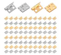 ADOCARN Bisagras Pequeñas de Cobre Diseño de 4 Agujeros para Muebles y Estanterías, Paquete de 100 Piezas Ideales para Proyectos de Manualidades y Bricolaje