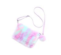 ADOCARN Bolso de Hombro de Pelo Bolsa de Almacenamiento Creativa para Mujer Bandolera Hombro con Diseño de Violeta