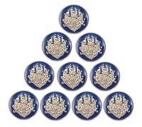 ADOCARN Botones Metálicos Decorativos para Traje 10 Pcs Botones Redondos de Latón Azul Dorado 25 Mm Vintage Duraderos para Ropa Abrigos y Manualidades