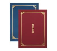 ADOCARN Carpetas A4 para Certificados y Diplomas Estampado Dorado 2 Piezas en Burdeos y Azul Oscuro para Graduaciones y Documentos Escolares