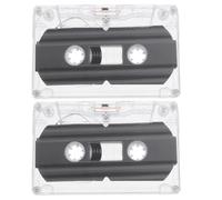 ADOCARN Cintas de Casete de Audio Vírgenes 2 Unidades, 30 Minutos de Grabación, Carcasa Transparente de Plástico Resistente para Grabadoras Microcassette, Ideales para Proyectos DIY
