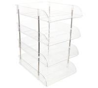 ADOCARN Clasificador de Documentos de Escritorio: Organizador de Papel de 4 Niveles y estantería para Libros - Soportes Verticales para Archivos y bandejas para Cartas para Uso en la Oficina y el