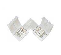 ADOCARN Conector de Tira LED Rgb 5050 de 4 Pines, Conector Rápido de Plástico para Conexión sin Soldadura, Ahorro de Trabajo, Paquete de 10 Piezas para Iluminación Flexible