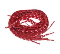 ADOCARN Cordones Rojo Estampado de Corazones Blancos Planos de Poliéster 4 Pares Lavables y Cómodos para Zapatillas y Botas de Vestir para Uso Diario