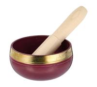 ADOCARN Cuenco Budista para Meditación Profunda y Alivio del Estrés de Cobre y Madera y Púrpura para Accesorio Adecuado para Yoga y Pensamiento Creativo Yoga Pensamiento Creativo
