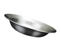 ADOCARN Cuenco Mezclador de Acero Inoxidable de 23cm Diseño poco Profundo, Plato Redondo Vintage para Ensaladas y Pasta en Cocina, Fácil de Lavar y Servir