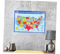 ADOCARN de Estados para Aula Póster Educativo Resistente para Decoración de Pared Cartel Geográfico Usa para Herramienta Didáctica para Aprendizaje de Geografía
