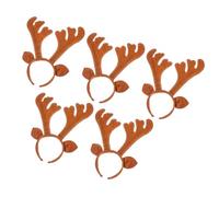 ADOCARN Diademas Navideñas de Tela Cuernos de Reno, 5 Piezas Creativas y Únicas para Fiestas y Disfraces de Navidad
