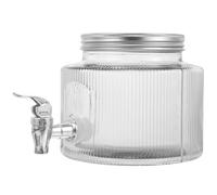 ADOCARN Dispensador de Limonada de Vidrio con Grifo, Capacidad 2.8l, Diseño con Tapa Sellada y Estilo Único para Uso en Fiestas y Eventos