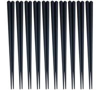 ADOCARN Estilo Japonés de Plástico Negro 10 Pares de Palillos Hexagonales Antideslizantes Alta Resistencia para Cena Asiática y Barbacoa Coreana